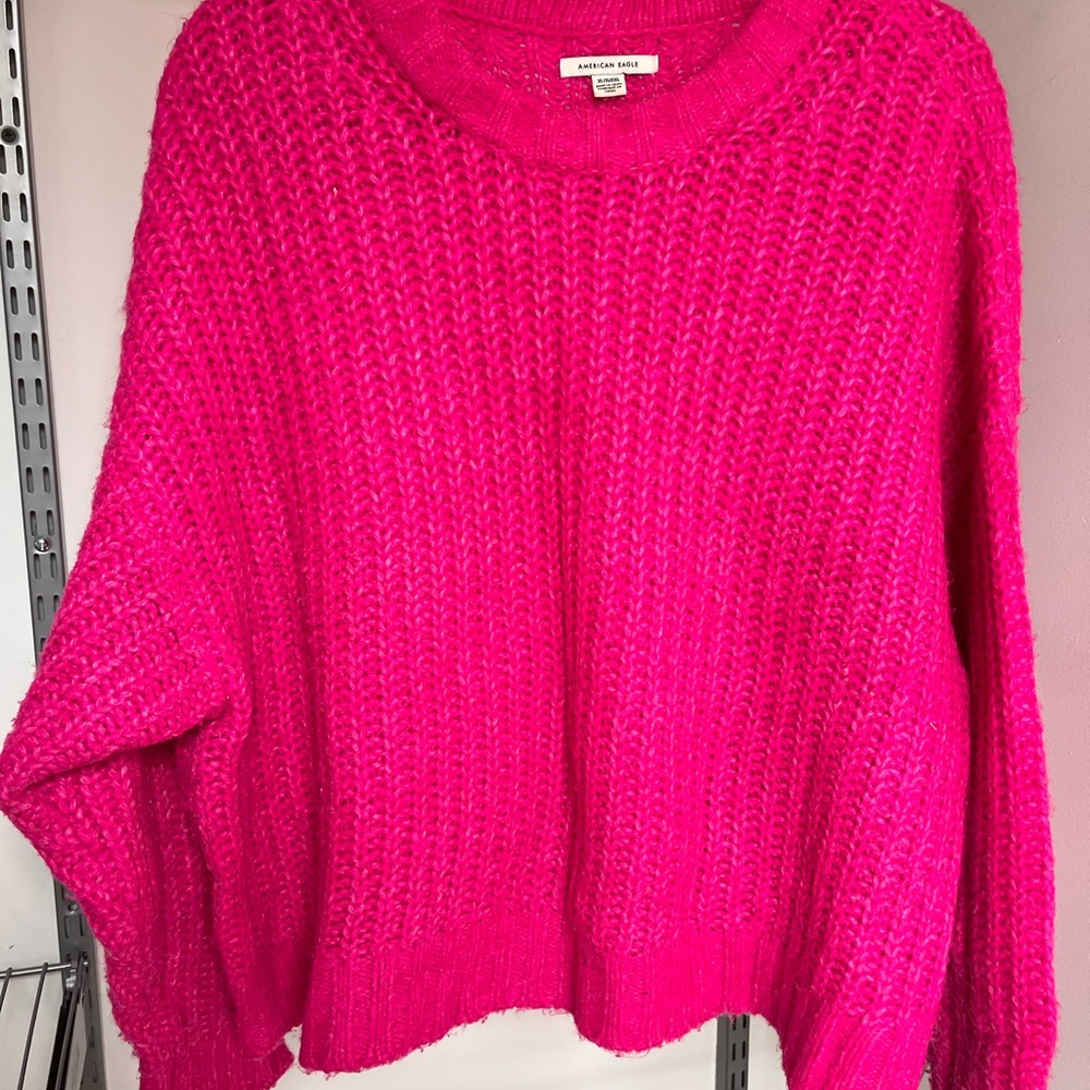 American Eagle Outfitters Pink Crew Neck Sweater